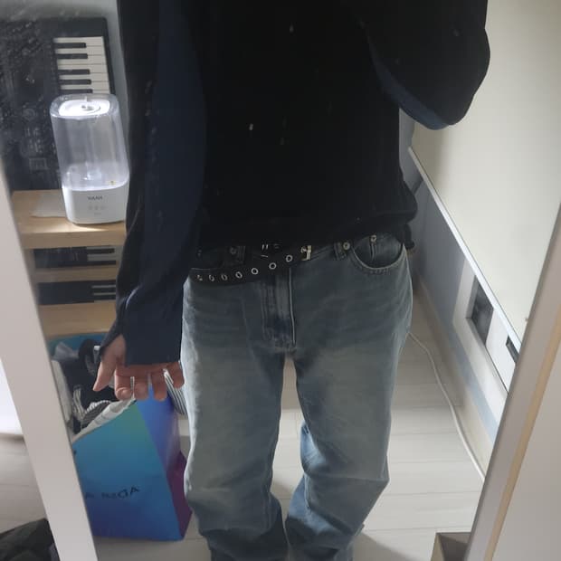 시스템옴므 블랙/블루 니트 95