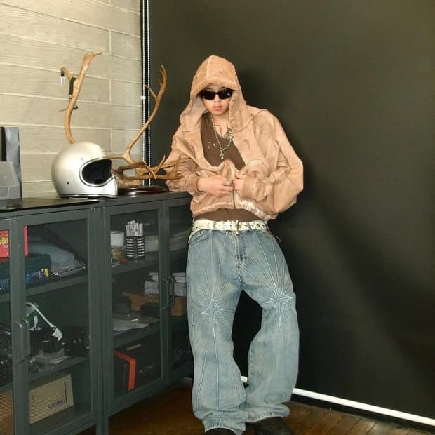 떠그클럽 체인 스티치 데님팬츠 블루 -2size- 미착용 새상품