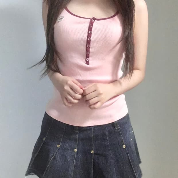 버버리 블루라벨 핑크 슬리브리스