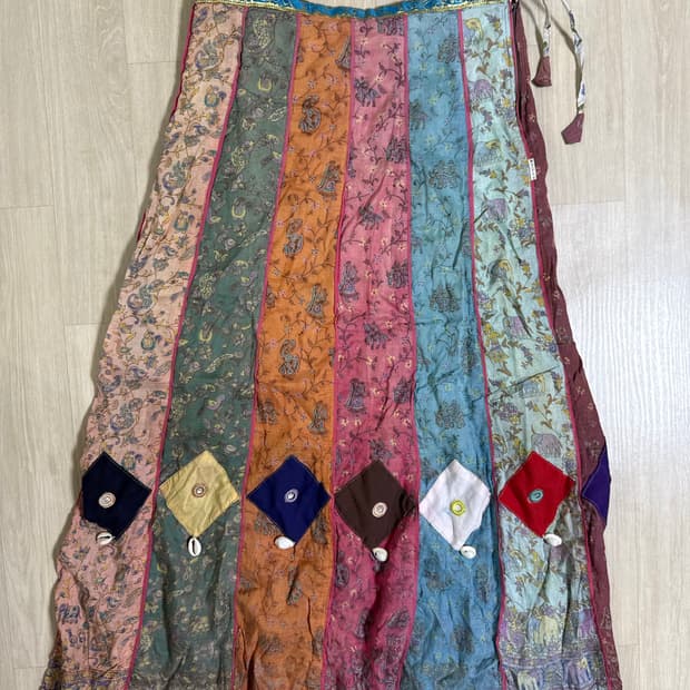 빈티지 히피 모리걸 패치 스커트