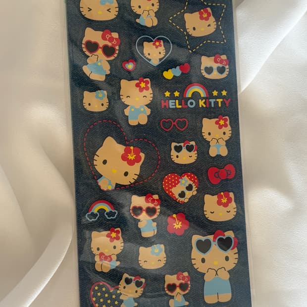 산리오 헬로키티 태닝키티 데님 스티커