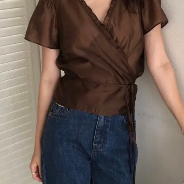 파운더스 블라우스 브라운