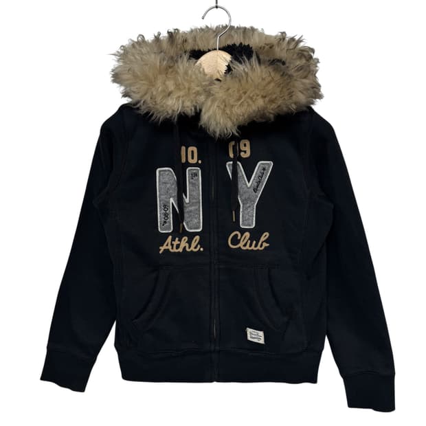 스파오 울프죠 퍼 후드집업