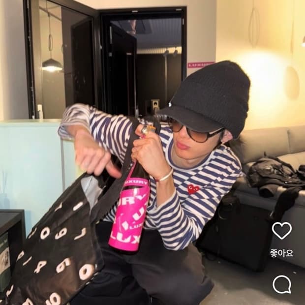 꼼데가르송 PLAY Red Heart Striped Long Sleeve