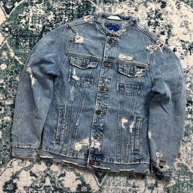 Zara man 자라 빈티지 라운드 데님 자켓 (S)