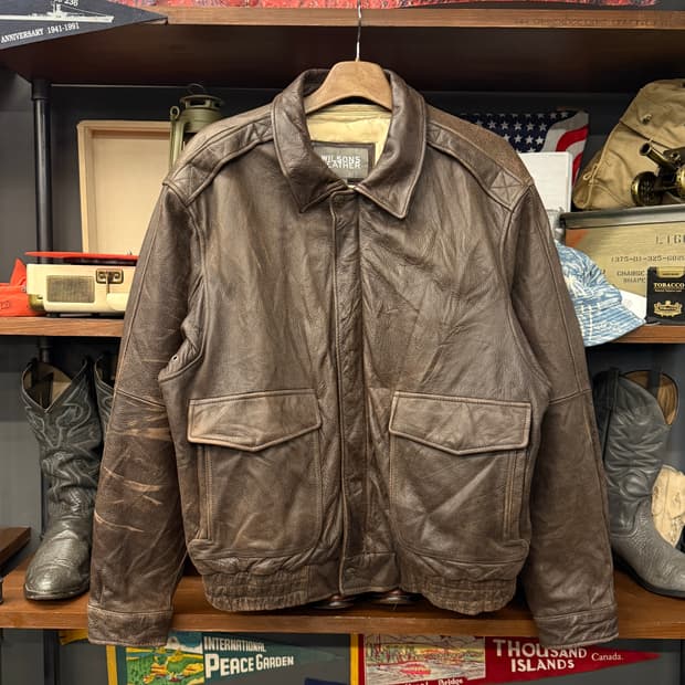 90s 윌슨레더 신슐레이트 맵라이닝 A-2플라이트 레더자켓 N857  