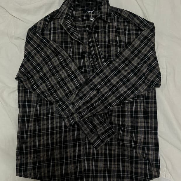 DNSR 브라운 체크 셔츠