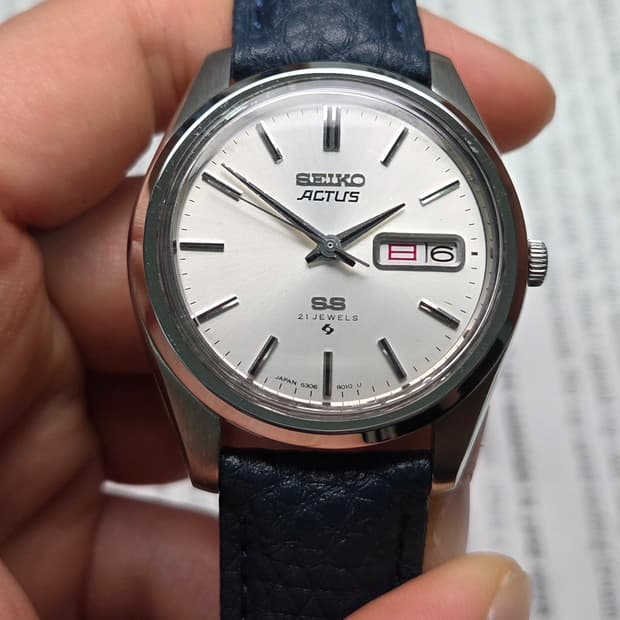 레어] 빈티지 세이코 SS 칼침핸즈 순정 실버판 한자 데이데이트 오토매틱