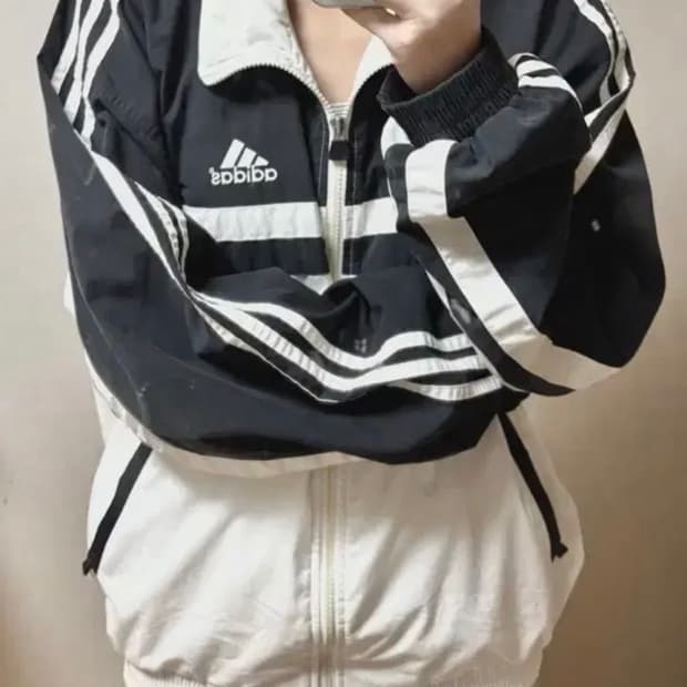 아디다스 삼선 배선 오레오 바람막이