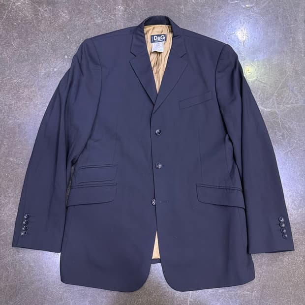 D&G 돌체앤가바나 입체 스트라이프 블랙 3버튼 블레이저 자켓 54