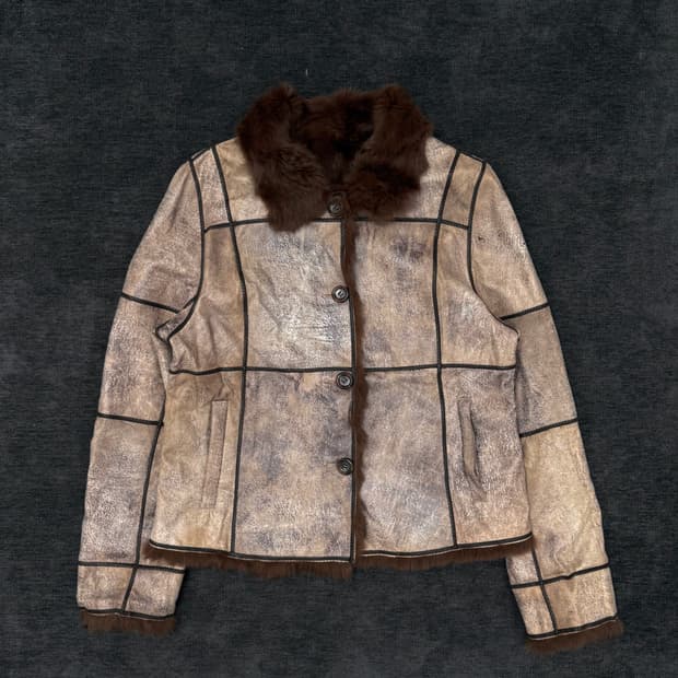 빈티지 래빗 시어링 자켓