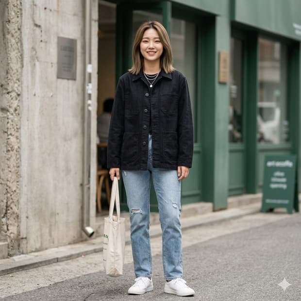 무신사 스탠다드 데님 초어 자켓