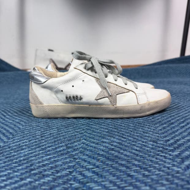 골든구스 슈퍼스타 화이트 실버 탭 Size 39