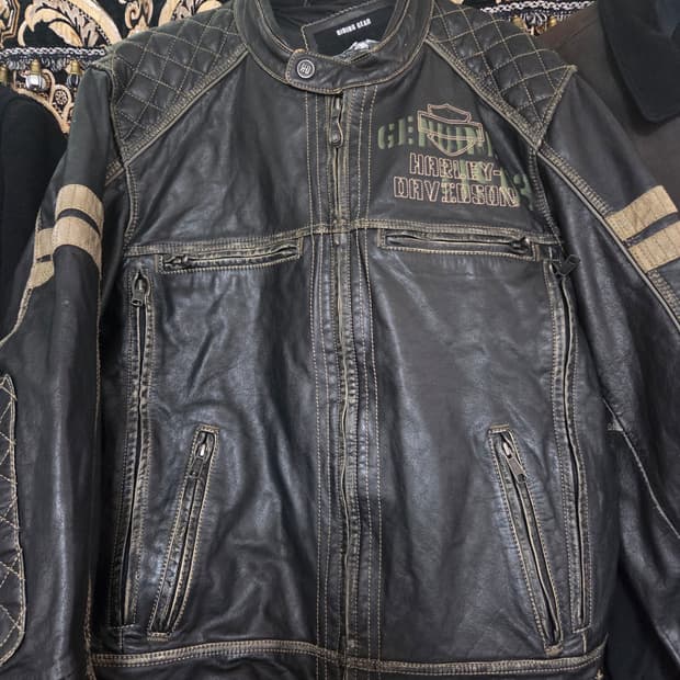 [정품] 할리데이비슨 샘플 바이커 레더 바시티 자켓