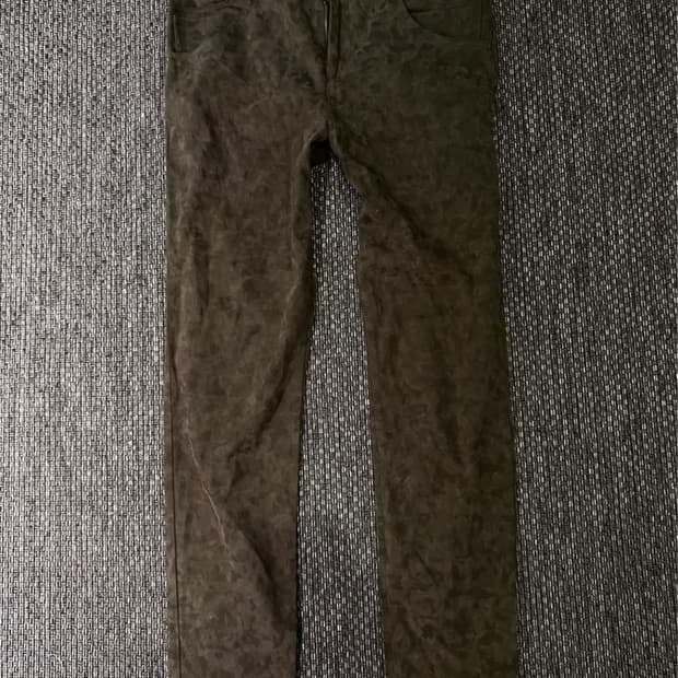 Green Leopard Pattern Slim Fit Pants