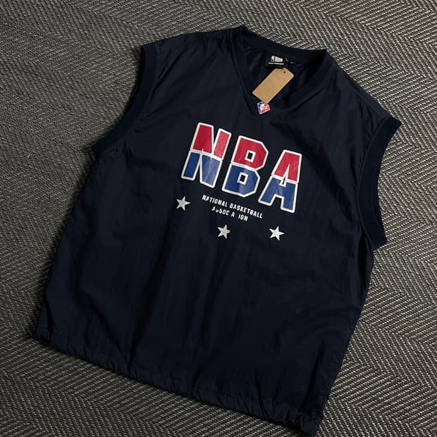 NBA 빅로고 나일론 우븐 웜업 베스트y 4638