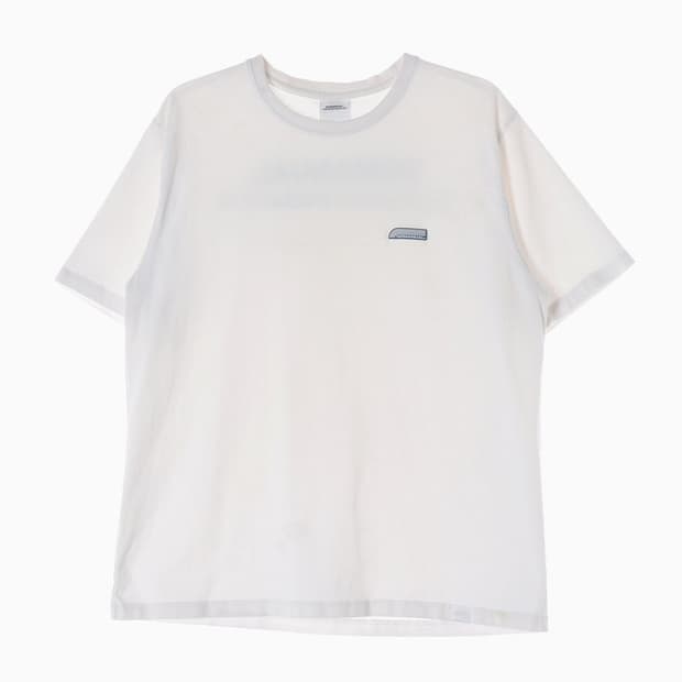 노매뉴얼 백로고 프린팅 화이트 반팔티 L