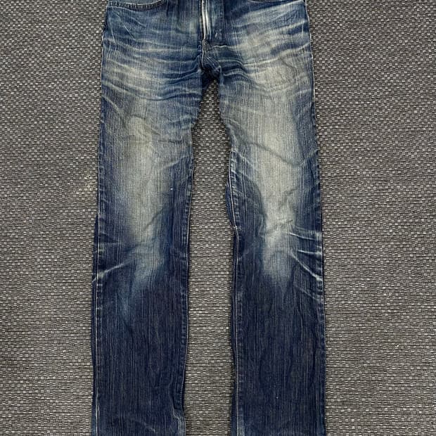 EDWIN]Crack Washed straight-Fit Pants