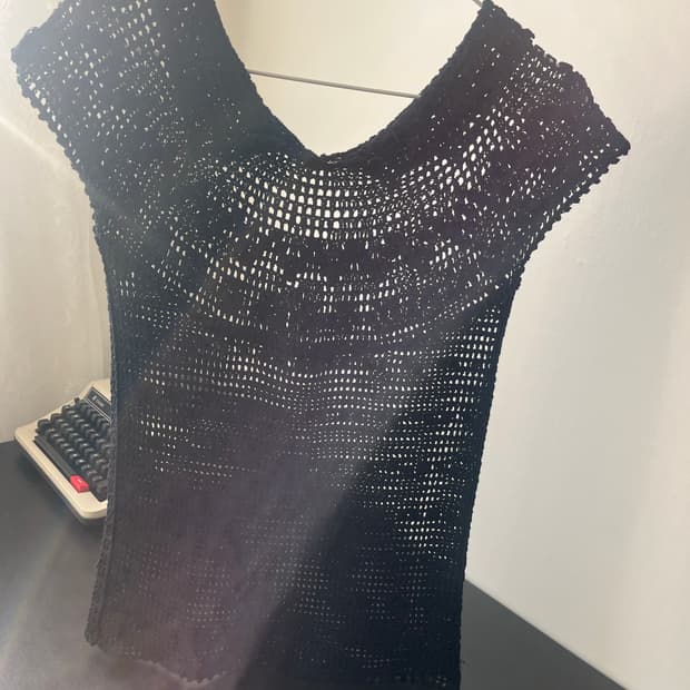 빈티지 크로셰 카라 니트