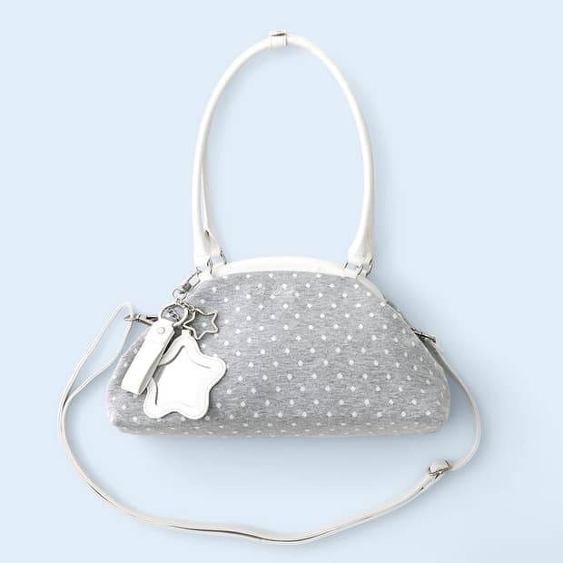 Dot Cozy Dumpling Bag Gray
