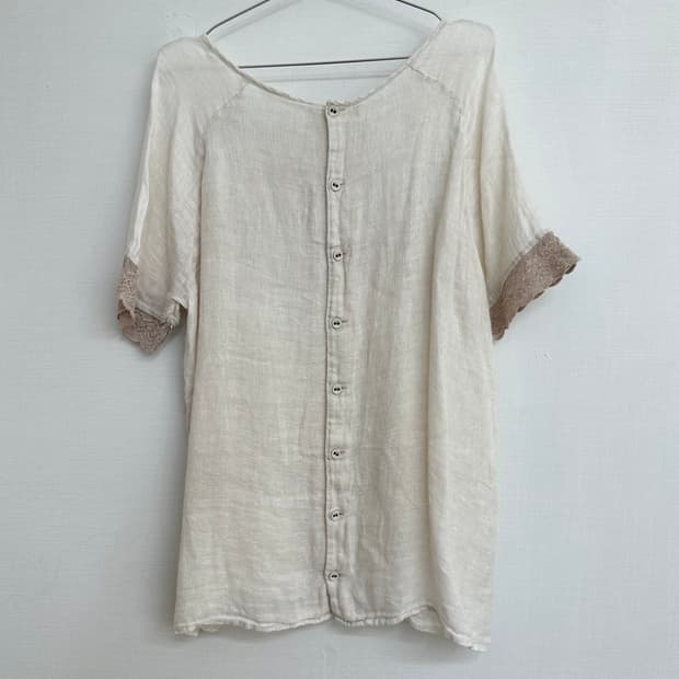 studio clip lace linen shirt