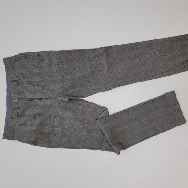 코모도스퀘어 COMODO 남자 체크패턴 모직 바지 33 브라운