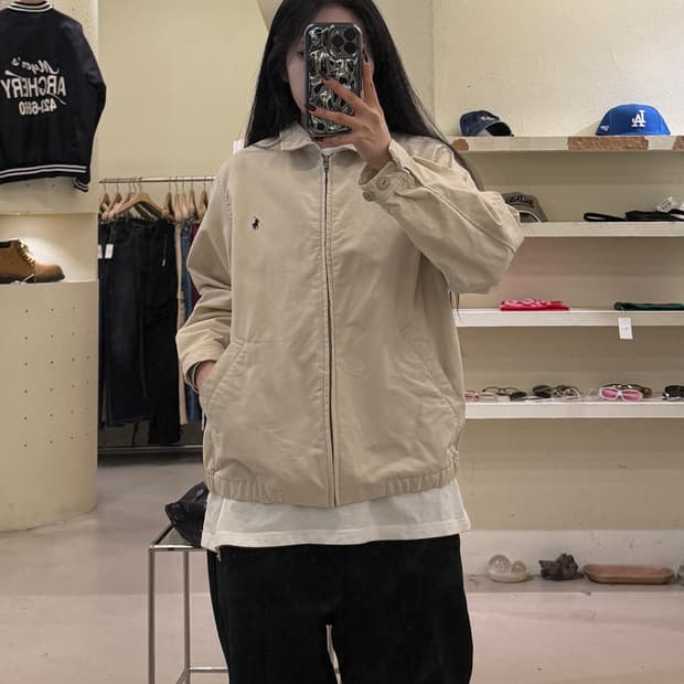 폴로랄프로렌 클래식 베이지 코튼 스윙톱 자켓 U1252