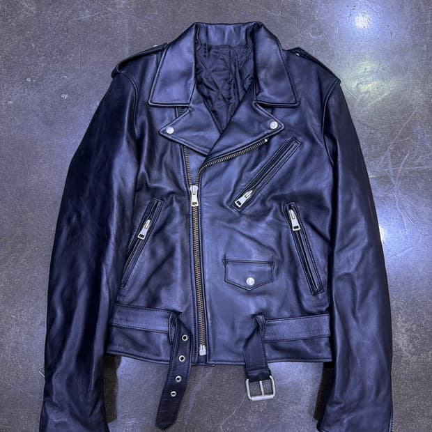 세인 양가죽 더블 라이더 벨트 레더 자켓 95