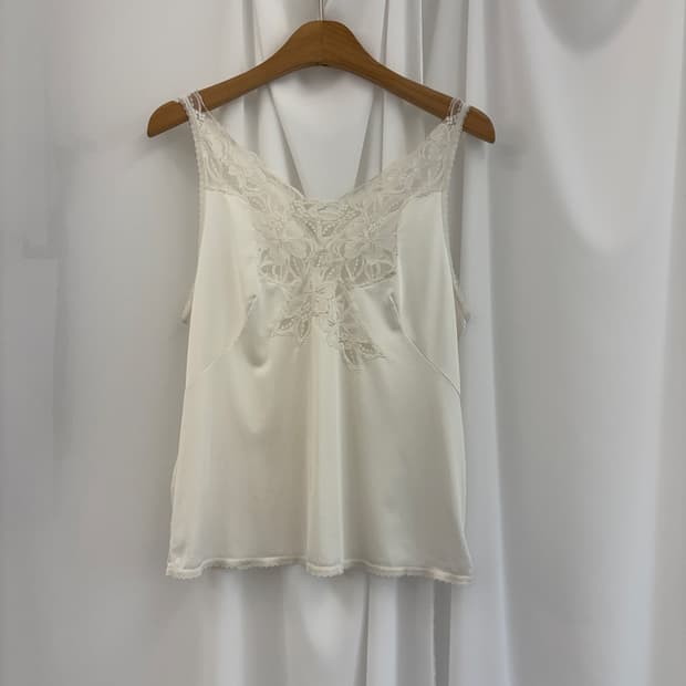White Cream Silky Cami Top