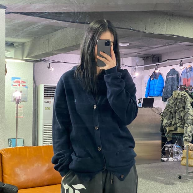 폴로 랄프로렌 클래식 네이비 브이넥 가디건 B3616