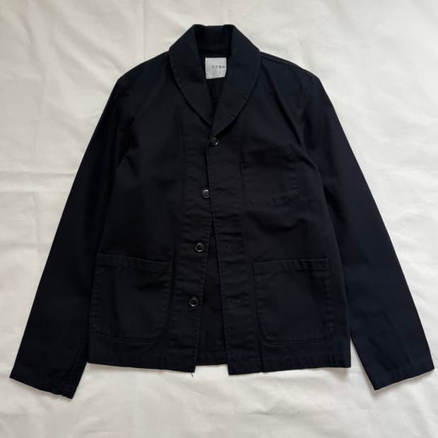COEN shawl collar black cotton jacket 