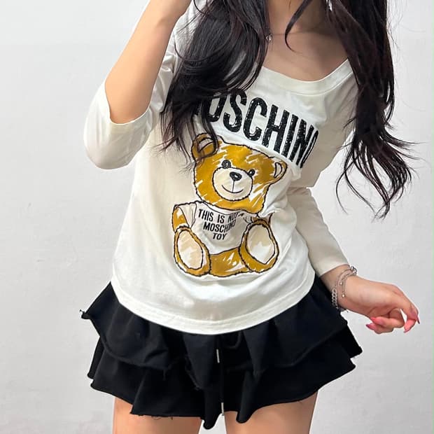 모스키노 낫토이베어 매장판 롱슬리브 티셔츠(105)