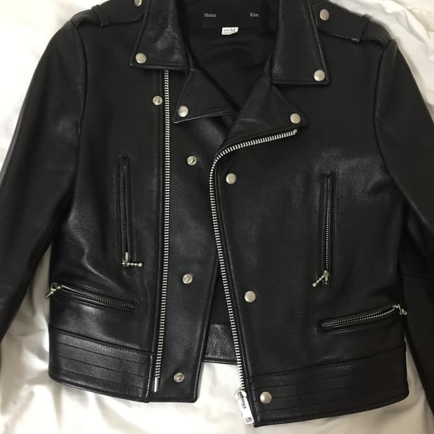 마뗑킴 양가죽 라이더 레더자켓  M