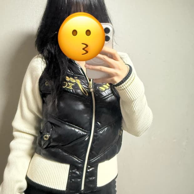 FUBU 빈티지 금사 갸루 Y2K 니트 패딩