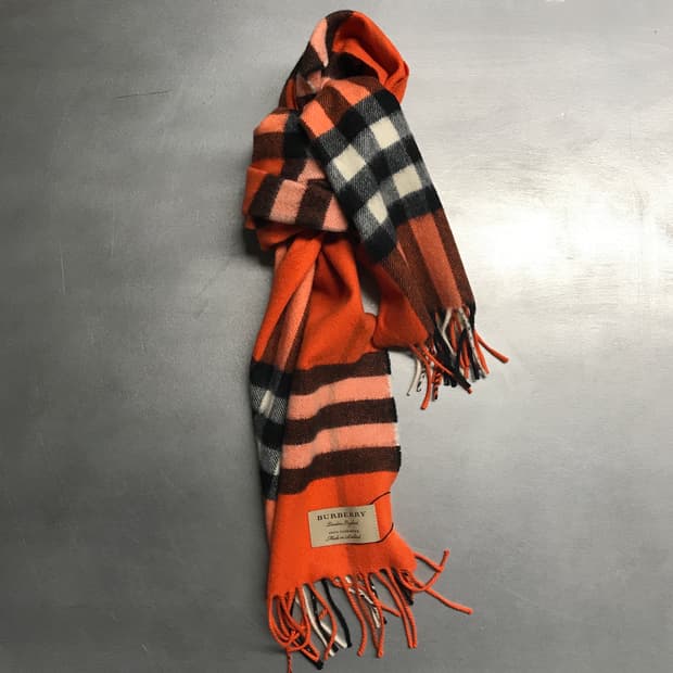 버버리 정품 캐시미어 머플러 오렌지