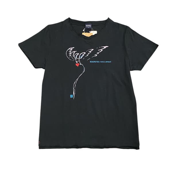 Habu box 날개 프린팅 디테일 반팔 티셔츠