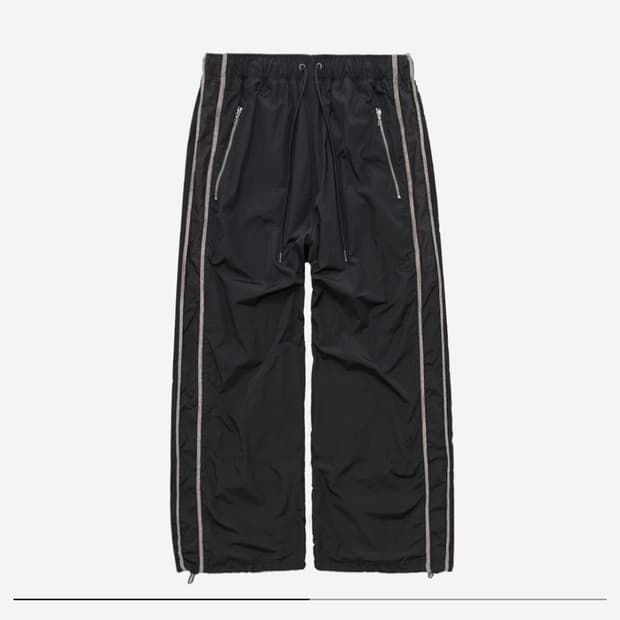 [3] 폴리테루 1011 트랙 팬츠 플로럴 파이프드 블랙