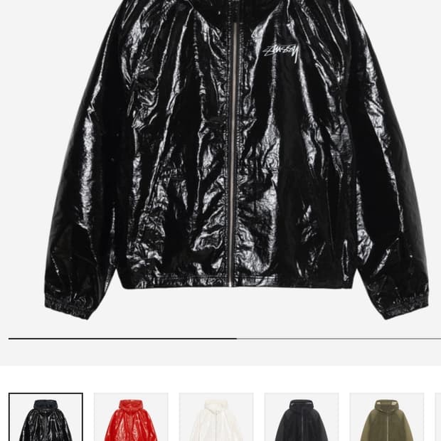 스투시 비치 쉘 코팅 립스탑 블랙 자켓 xl