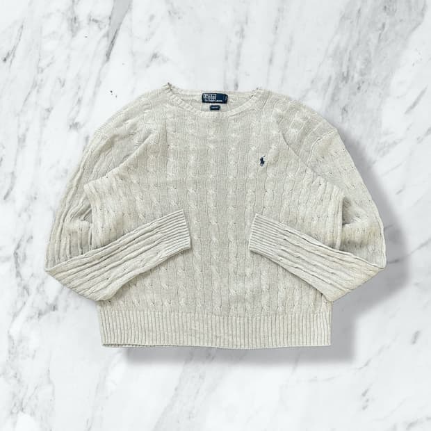 폴로 랄프로렌 케이블 실크 니트