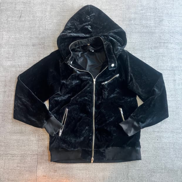 일본빈티지 Micuenpice 올드스쿨아메카지 보헤미안 벨루어 후드자켓