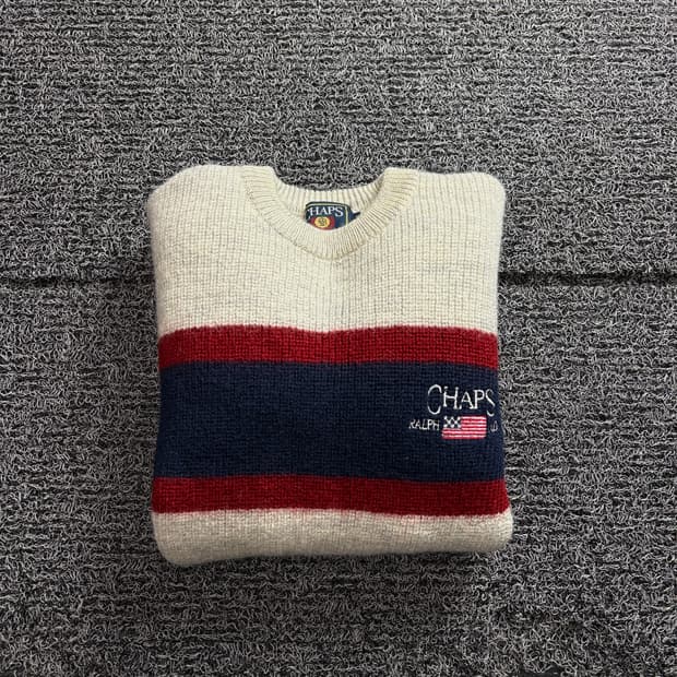 일판 챕스 랄프로렌 아카이브 스트라이프 크루넥 니트 3254