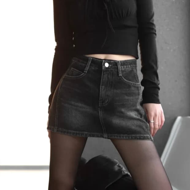 eeun 이은 데님 스커트(딥블루) s