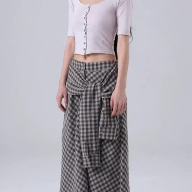 Tense dance 탠스댄스 체크 셔츠 스커트