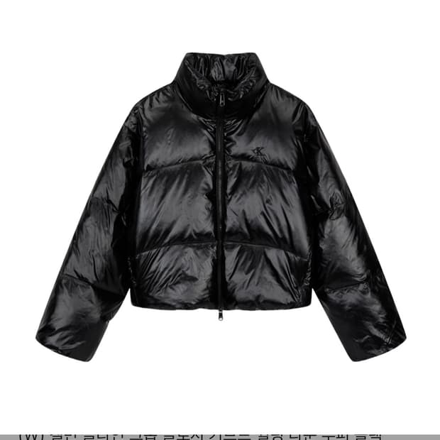 캘빈클라인 크롭 글로시 커브드 패딩