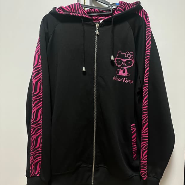 일본 빈티지 헬로키티 갸루 후드집업