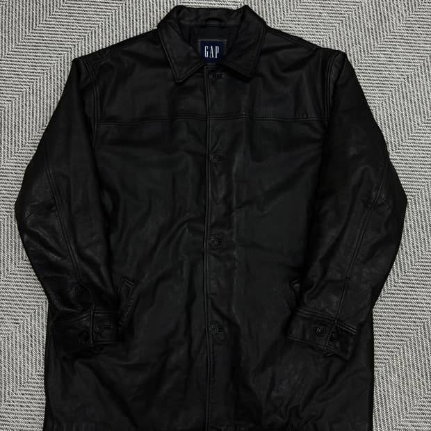올드 갭 레더 카 코트 블랙 XL