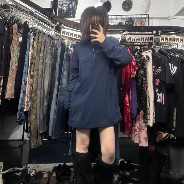나이키 오버핏 반집업