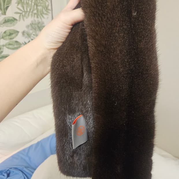 코펜하겐 플래티넘 양면 통밍크 머플러 브라운