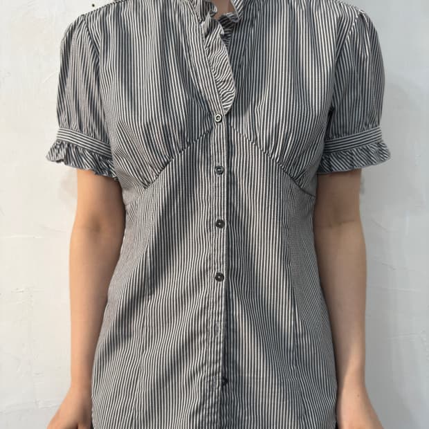 frill stripe shirt