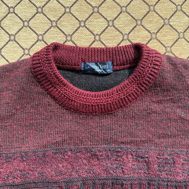 버건디 빈티니 니트